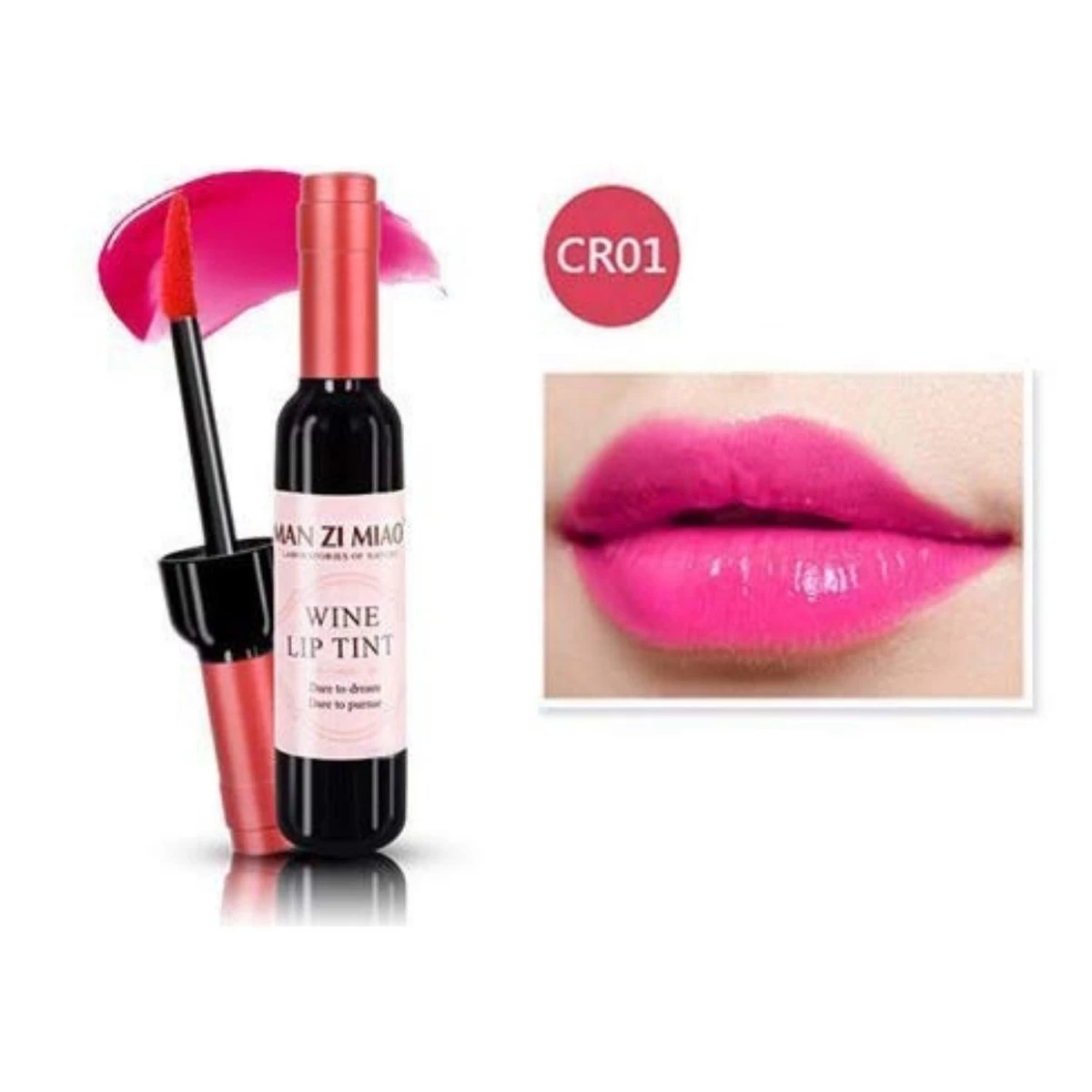 MAN ZI MIAO® Lippenstift - Wijn - Wine - Wijnfles - Lipgloss - Lipstick - Make Up - Rose - Rose Coral - Wine Lip Tint - Afbeelding 2