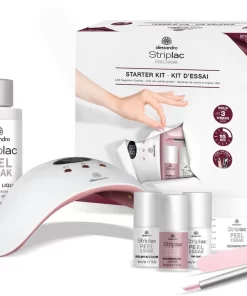 Alessandro Striplac Starterkit - Gelnagellak Set Met LED Lamp - Inclusief Kleurlak Roze - Gellak Starterspakket 9 Pcs