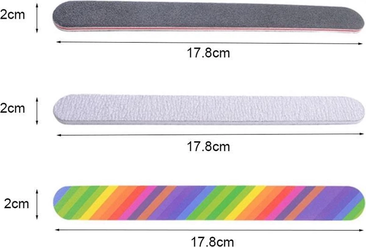 Professionele Nagelvijlen Set | Blokvijl | Pedicureset | Manicureset | Nagelborstel | Polijst Vijl | 6 Delig - Afbeelding 4