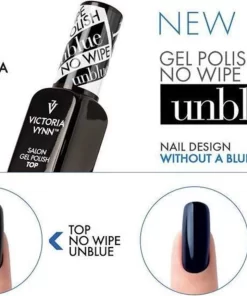 Victoria Vynn Topcoat No Wipe Unblue 15 Ml. - Topcoat Zonder Plaklaag - Jouw Donkere Kleur Behoudt Zijn Werkelijke Kleur - Geen Paarse Gloed Meer- MET UV Filter!