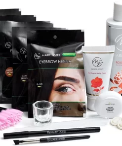 Marie-José & Co Henna Brows Start Set - Alle Kleuren & Accessoires - Wenkbrauwverf Start Kit Voor Professionals