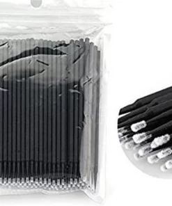 Lashes & More - 100 Stuks Wegwerp Microbrushes - Zwart - Wimpers Uitbreiding - Individuele Lash Verwijderen - Wattenstaafje - Micro Borstel Voor Wimper Extensions Tool- Microbrush