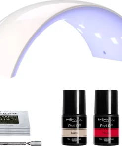 Starterspakket Gellak - MEANAIL - UV LED Lamp - Nude/rood - Peel Off Gel Nagellak