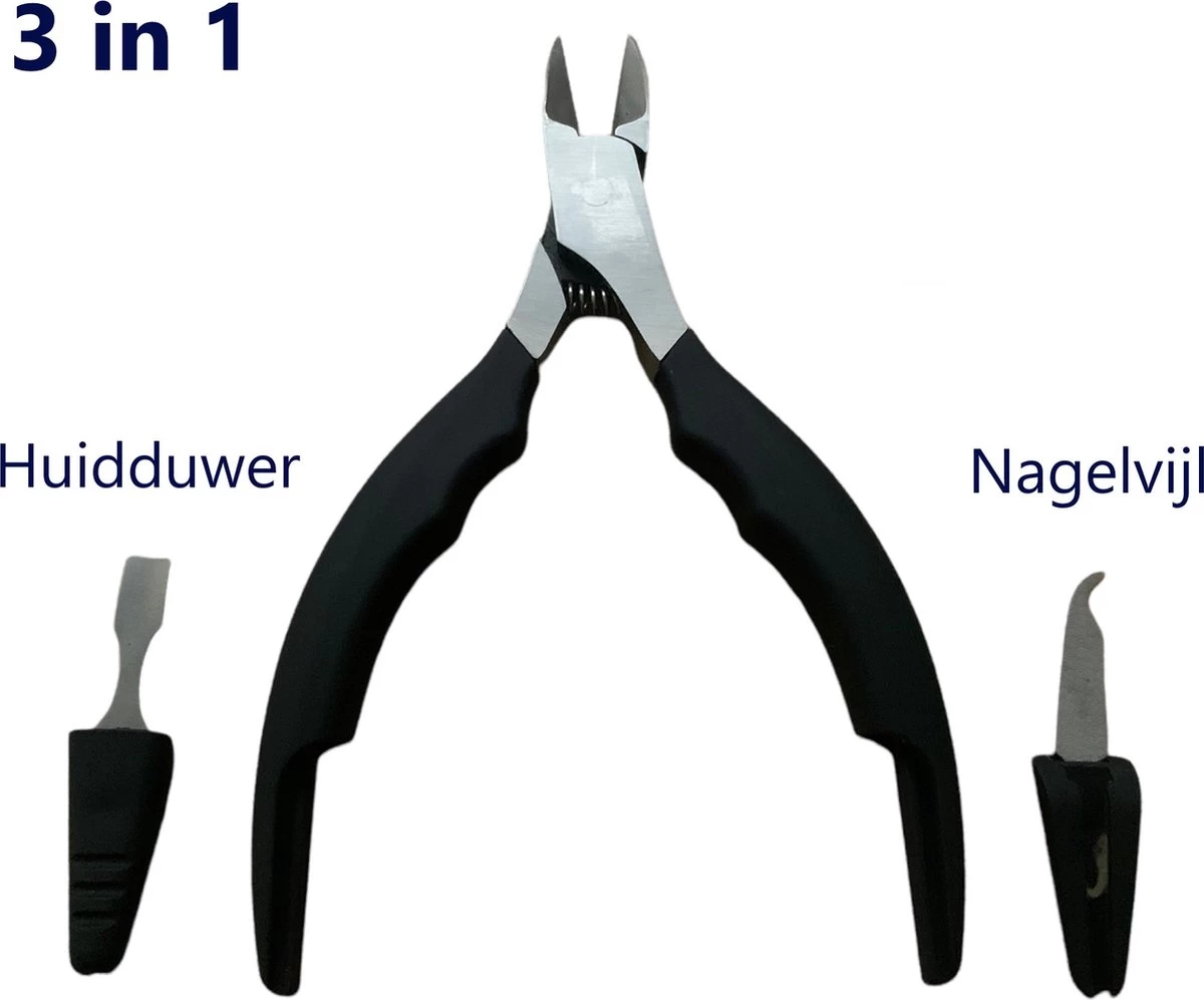 Medies - Multifunctionele Nageltang Met Huidduwer En Dubbelzijdige Nagelvijl | Nageltang Voor Harde Teennagels | Nagelknipper | Nagelschaar | Ingegroeide Nagels | Huidduwer | Nagelvijl - Zachte Anti Slip Handvaten - 3 In 1 - Afbeelding 10