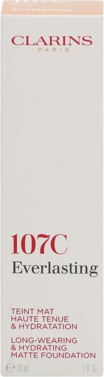 Clarins Everlasting Long-Wearing & Hydrating Matte Foundation - Long-Lasting Moisturizing Makeup With Matte Effect 30 Ml 107C - Afbeelding 9