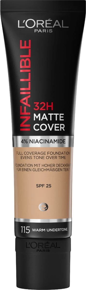 L’Oréal Paris Infaillible 32H Matte Cover Foundation - 115 - Foundation Met Een Volledige Dekking En Een Matte Finish - 30 Ml