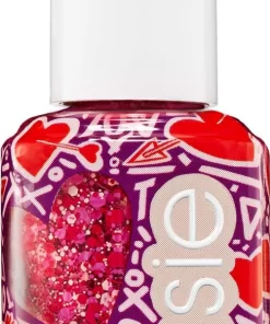 Essie Valentijnscollectie Matte Glitter Top Coat - 600 You're So Cupid - Rood Nagellak - 13,5 Ml