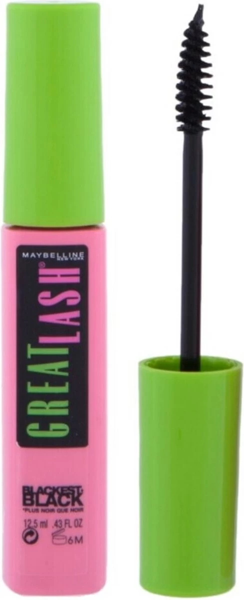 Maybelline New York - Great Lash - 01 Blackest Black - Zwart - Volume Mascara - 12,5 Ml