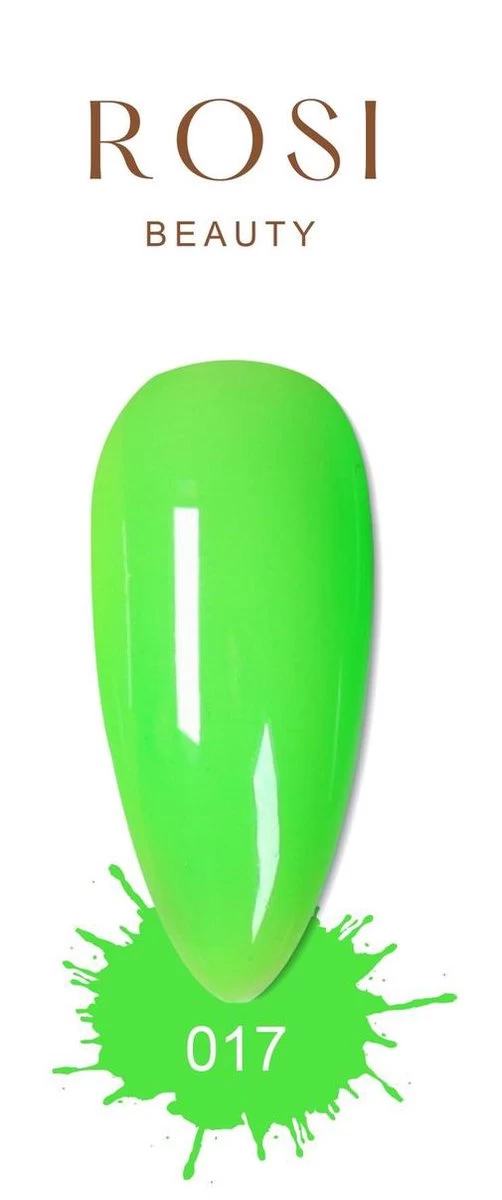 ROSI Beauty Gelpolish - Gel Nagellak - Gellak - 10 ML - UV & LED - Groen 017 Neon Green - Afbeelding 2
