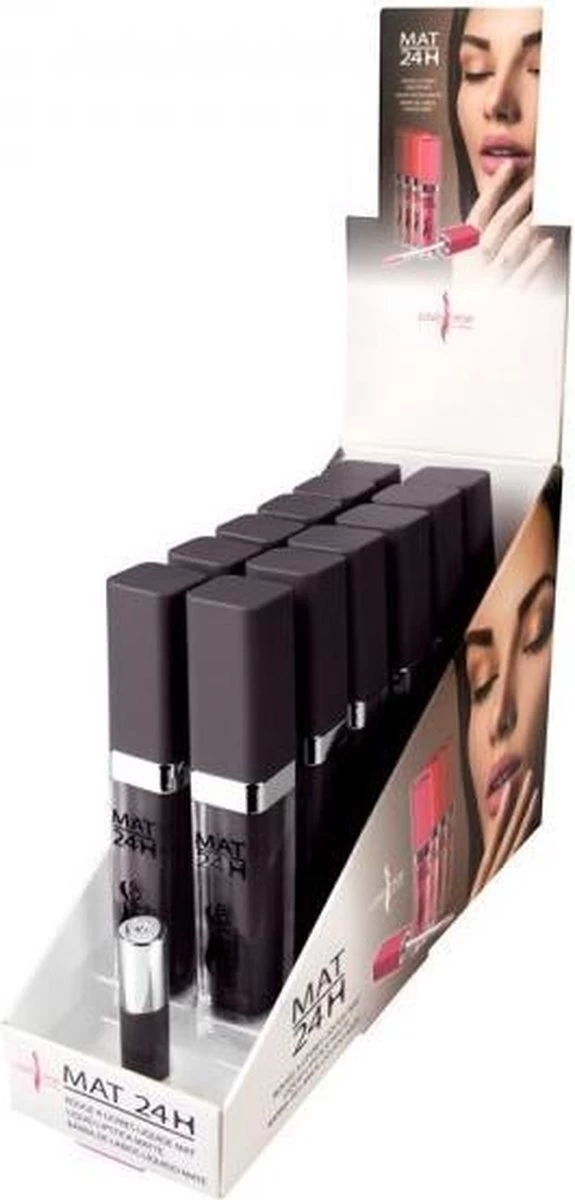 Lovely Pop Cosmetics - Vloeibare Lipstick - Mat - 24H - Donker Paars, Bijna Zwart - Nummer 40318 - Afbeelding 2