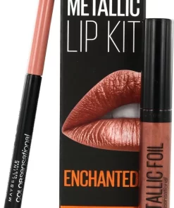 Maybelline Metallic Lipkit Enchanted - Lip Foil 110 Calypso & Lipliner 10 Nude Whisper