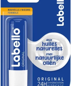 Labello - Lippenbalsem Classic - Lipverzorging - Lipbalm - Droge Lippen - 24 Uurs Werking - Dames - Meisjes - Kunststof - Blauw