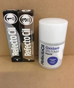 RefectoCil 2 Stuks Nr.1 Zwart + Nr.3 Natuurbruin + 100ml Oxidant