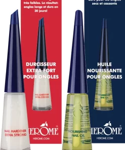 Herome Combi-Pack Nagelverharder Extra Sterk En Base Coat - Nagelversterker - Met Voedende Nagelolie - Herstelt Droge, Breekbare Nagels - Verhelpt Zwakke En Gevoelige Nagels (Nail Hardener Extra Strong & Nourishing Nail Oil) - 2*10ml.