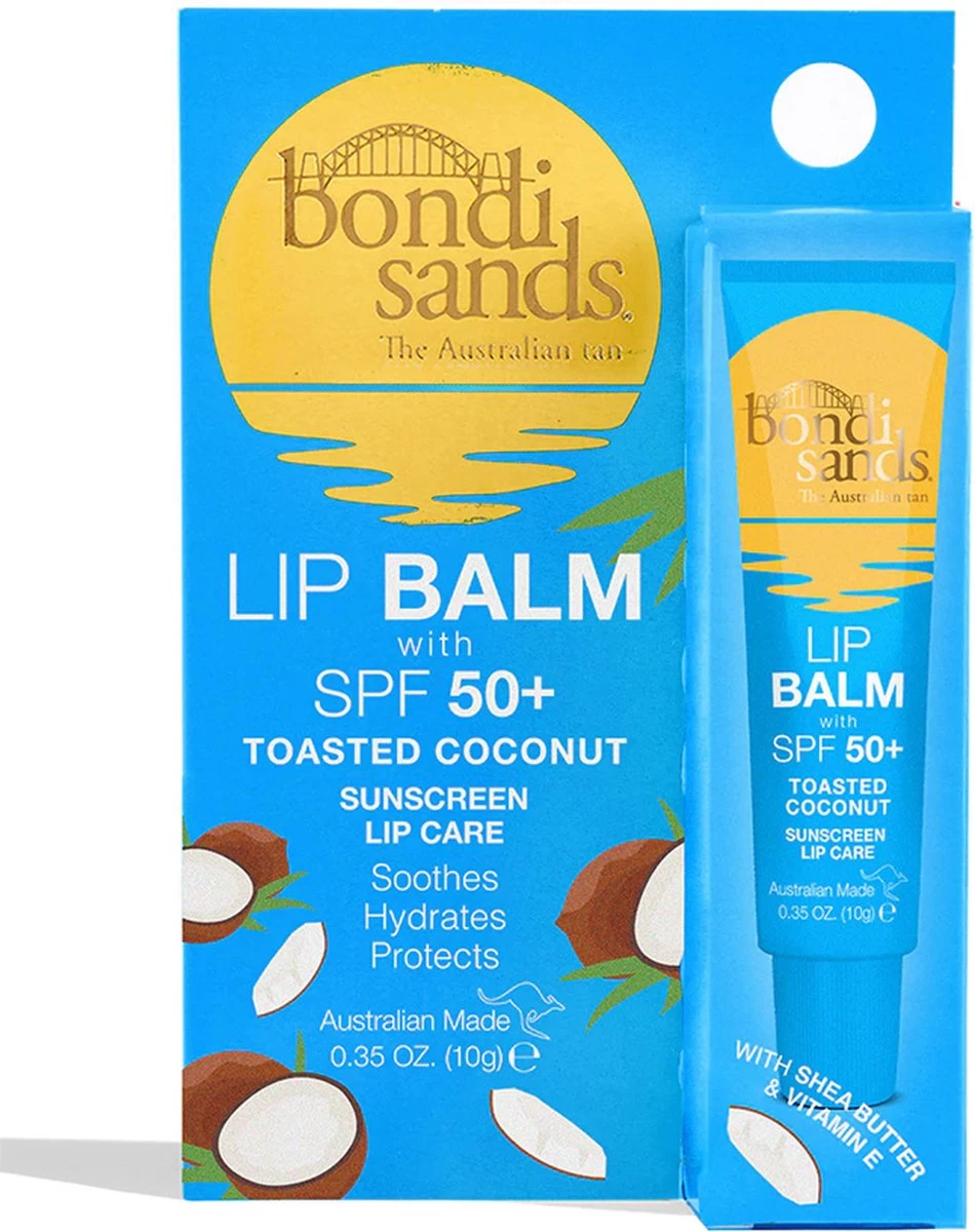 Bondi Sands Sunscreen Lip Balm SPF 50+ Toasted Coconut 10 G - Hydrateert En Verzacht Droge Lippen